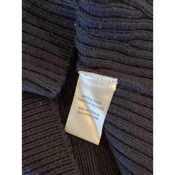 Theory Navy Knit ribbed wool short sleeve preppy minimalist mini dress S - Picture 7 of 10